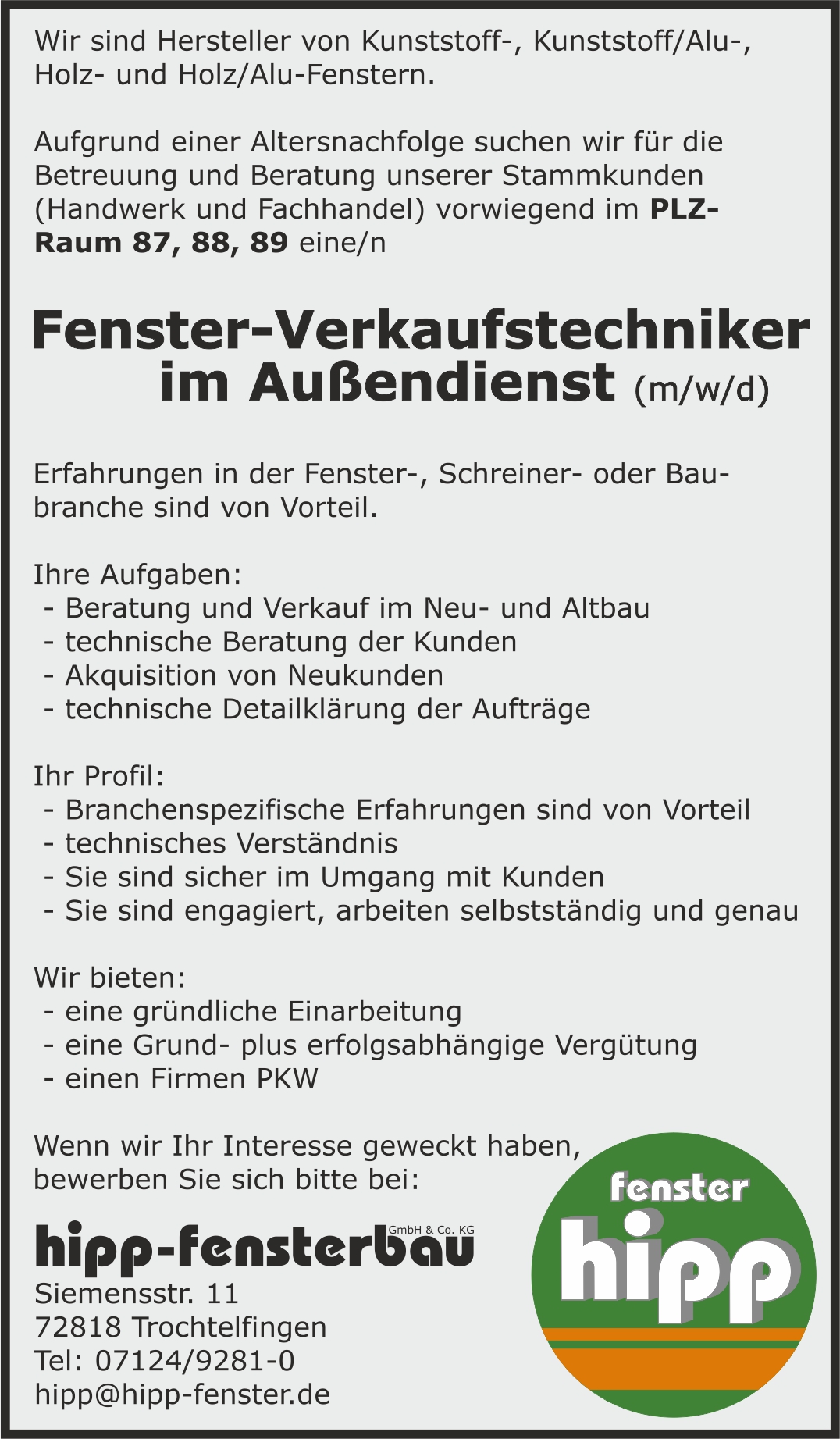 Stellenangebot